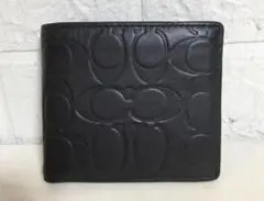 【美品】コーチ マネークリップ エンボス レザー シグネチャー ブラック 2025年最新】coach マネークリップの人気アイテム - メルカリ