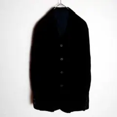 【ジャケット】テーラードジャケット コーデュロイ M 黒 無地 ボタン1つ欠品