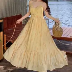 SHEIN キャミソールワンピース イエロー オレンジ DAZY