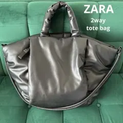 リン様専用ZARAフェイクレザー製パフバッグ✴︎キルティング2wayトートバッグ