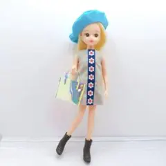 リカちゃん 服 「レトロスポット グレー」ハンドメイド