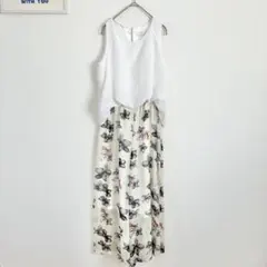 セシルマクビー　ノースリーブトップスコンビネーション　花柄ワイドパンツ　リゾート