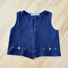 familiar ネイビー ベビーベスト 80cm 男の子 刺繍