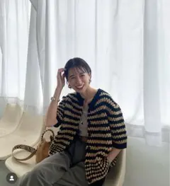 【セール】CLANE UNEVEN DOT HALF SLEEVE KNIT