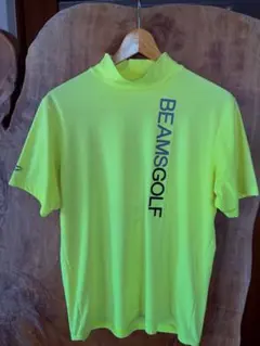 BEAMS GOLF モックネックシャツ ネオンイエロー Sのサムネイル