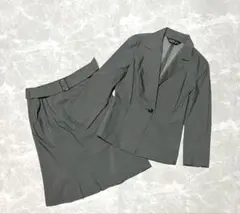 インディヴィ ジャケット＆スカート セットアップ グレー 日本製 38/40