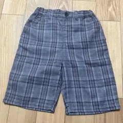 新品☆コムサイズム　グレー系チェック柄グルカハーフパンツ110㎝
