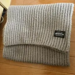 (値下げしました！) グレー リブ編み ニットマフラー