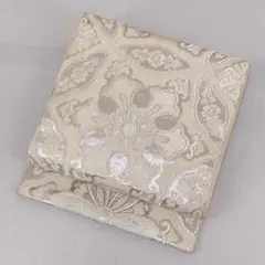 ゆりのはな　西陣　川島織物　本袋帯　刺繍入り　銀糸　花文　六通柄　正絹　F003のサムネイル