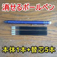 消せるボールペン 本体青1本+替5本☆標準セット☆