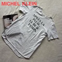 ミッシェルクラン 美品 Tシャツ 半袖 細見え ストレッチ プリント 綿 六のサムネイル
