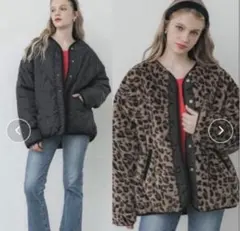 新品タグ付き　coca コカ　レオパード柄 豹柄　リバーシブルジャケット L