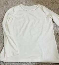 ホワイト 長袖Tシャツ Lサイズ