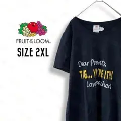 フルーツオブザルーム Tシャツ 黒 レディース 2XL インポート古着c13