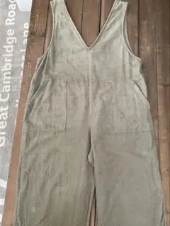 LOGOS DAYS コーデュロイ オーバーオール サロペット カーキ Vネック