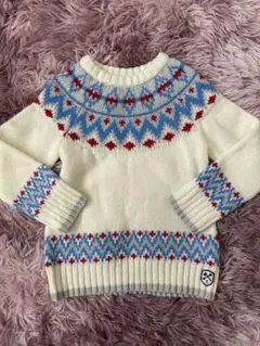 BREEZEホワイト フェアアイル柄 セーター　110