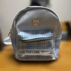 PAWSOME キッズ リュック ライトブルー チェック柄