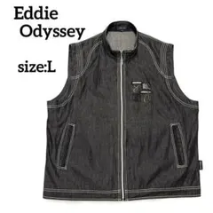 Eddie Odyssey メンズ　ベスト ジップアップ　ブラック　Lサイズ