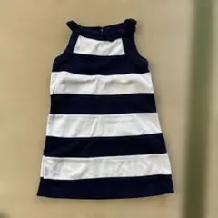 ネイビーとホワイトのストライプワンピース