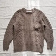 UNITED ARROWS ハミルトンウール　ケーブル編みニット　レディース　M