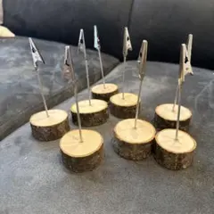 木製クリップ付きメモピン 8個セット