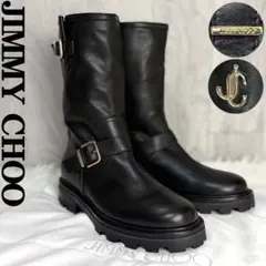 極美品♡JIMMY CHOO ジミーチュウ ロゴ レザー ブーツ 41 26cmのサムネイル