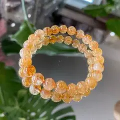 天然石ブレスレット シトリン イエロー系 丸玉 重ねづけ 8ミリ