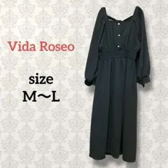 Vida Roseo【M〜L】バックカットオフデザインロングワンピース ブラック