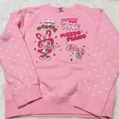 メゾピアノ ベリーちゃん トレーナー 130 ピンク お菓子柄 ラインストーン