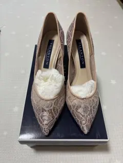 TALANTON シルバー レース ハイヒール23cm