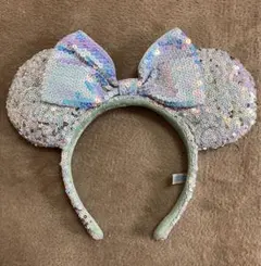 スパンコール ミニーカチューシャ　水色