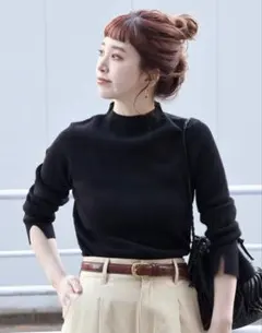 B.C STOCK ソウバリ長袖ハイゲージニット　ブラック　simplicite