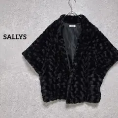 フェイクファージャケット ボレロ 黒 羽織り ボア 半袖 袖なし