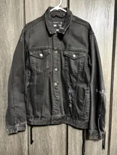 KITH キス ダメージ加工デニムジャケット ジージャン XL ブラック メンズ KITH キス ダメージ加工デニムジャケット ジージャン XL