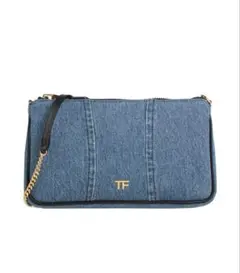 【極美品】TOM FORD トムフォード デニム スモールバッグ TFロゴのサムネイル
