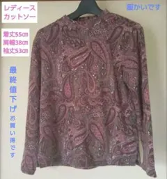 レディースペイズリー柄 長袖カットソー