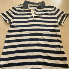 Canterbury ネイビー ホワイト ストライプ ポロシャツ L