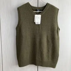 アーバンリサーチ 綿麻 ニットべスト トップス Ｖネック リネン M カーキ