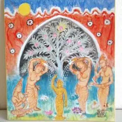 開運絵画　オリジナル　金の成る木　龍神様　龍樹　マルチカラー　金箔 開運絵画 龍神様 金の成る木 龍樹 金運 財運 金箔 レインボー マルチ