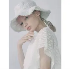 ホワイト レース バケットハット メリージェニー