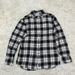 ✨ UNIQLO ユニクロ　長袖ネルシャツ　チェックシャツ　ブラック