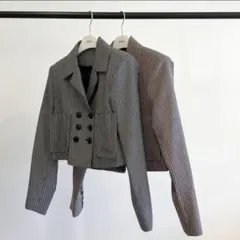 olu. チェックショートジャケット