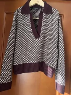 URBAN RESEARCH チェック柄 Vネックセーター