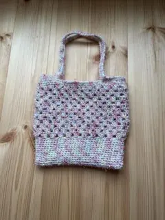 かぎ針編みカラフルトートバッグ