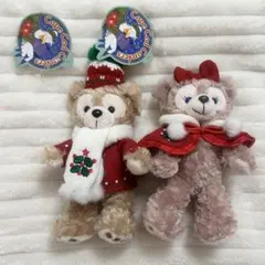 ダッフィー　シェリーメイ　ぬいぐるみバッジ　クリスマス2014年