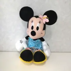 ミニーマウス ぬいぐるみ 水色花柄　2000年