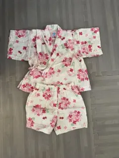 ミキハウス　花柄　甚平 80センチ