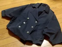 アダム・エ・ロペ ショート丈 ダブルブレスト ジャケット ネイビー