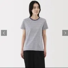 美品＊MUJI＊天竺編みクルーネック半袖Ｔシャツ XL