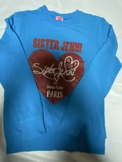 SISTER JENNI 青 ハートロゴトレーナー　バックプリント有り
